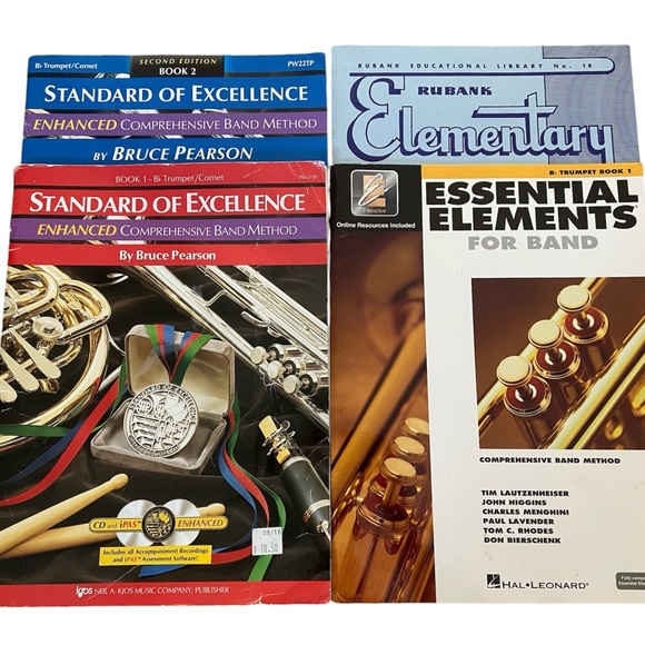 Set 4 Trumpet Practice Books- Standard of Excellence, Rubank, Essential Elements - Picture 1 of 5